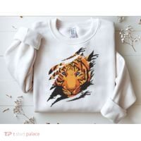 Tiger Wild Animal Ripped Sweatshirt thumb 2