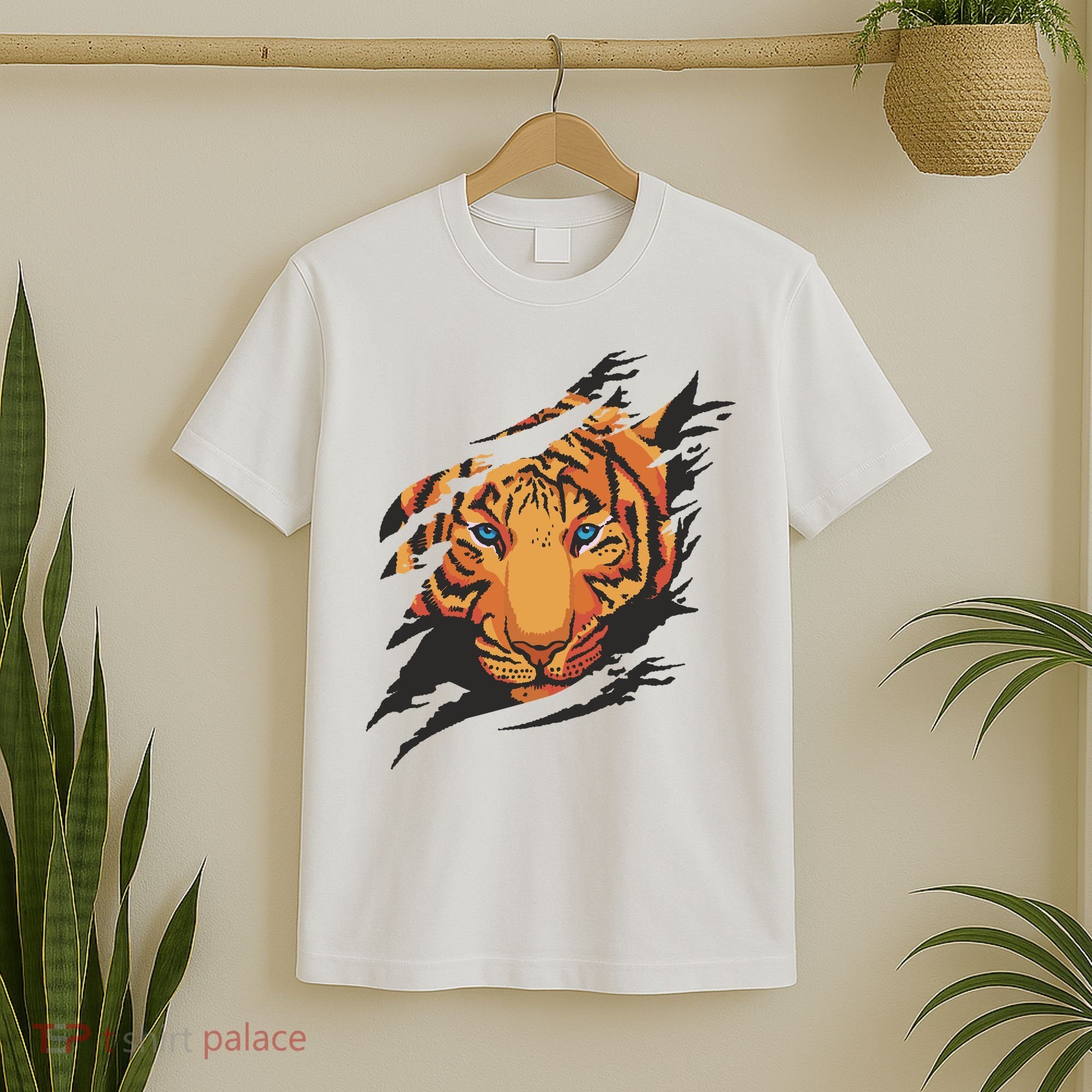 Tiger Wild Animal Ripped T-Shirt