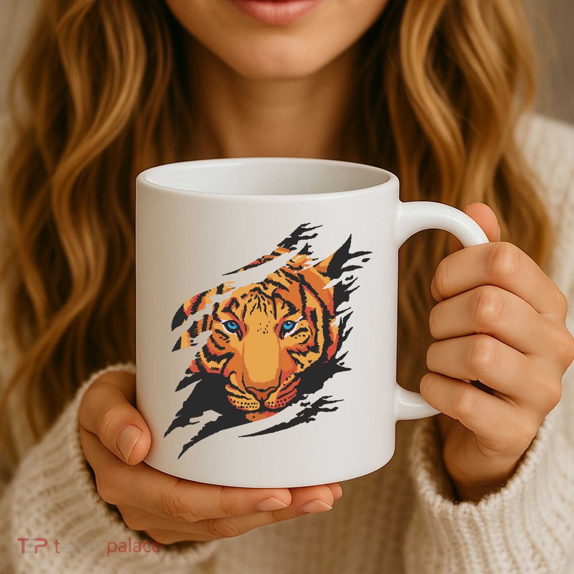 Tiger Wild Animal Ripped Coffee Mug