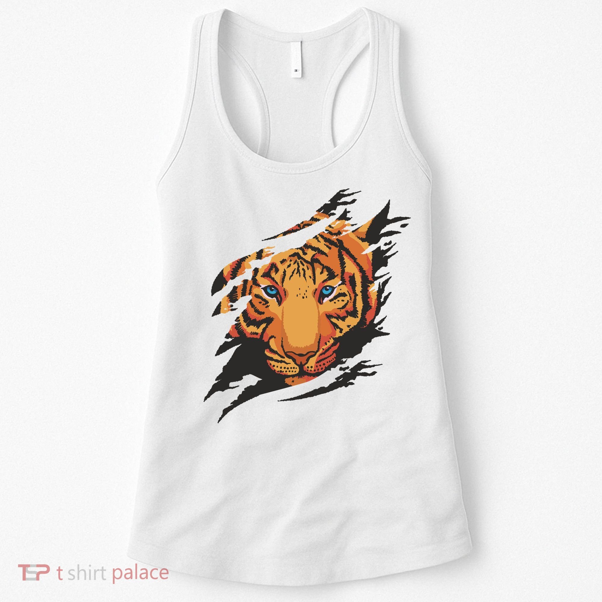 Tiger Wild Animal Ripped Women's Tank Top