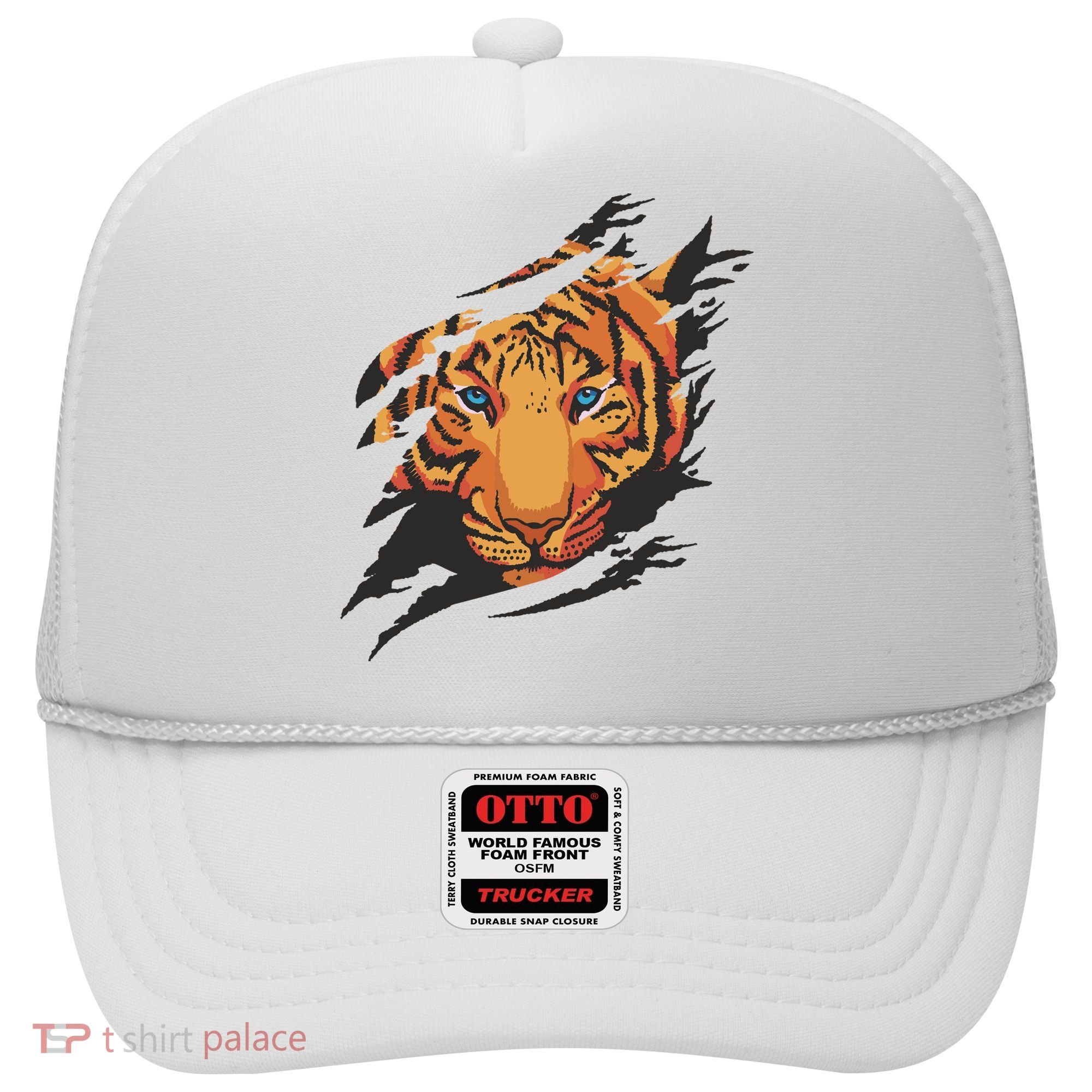 Tiger Wild Animal Ripped Hat