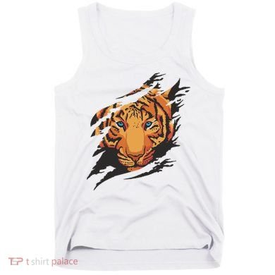 Tiger Wild Animal Ripped Tank Top
