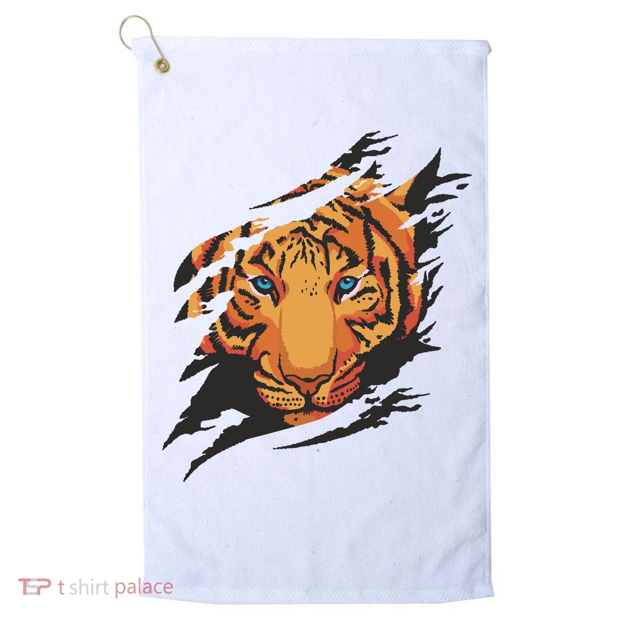 Tiger Wild Animal Ripped Golf Towel