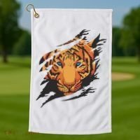 Tiger Wild Animal Ripped Golf Towel thumb 1