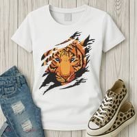 Tiger Wild Animal Ripped Women's T-Shirt thumb 3