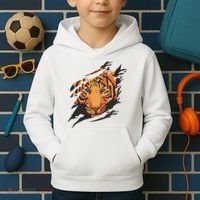 Tiger Wild Animal Ripped Kids Hoodie thumb 2