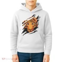 Tiger Wild Animal Ripped Kids Hoodie thumb 4