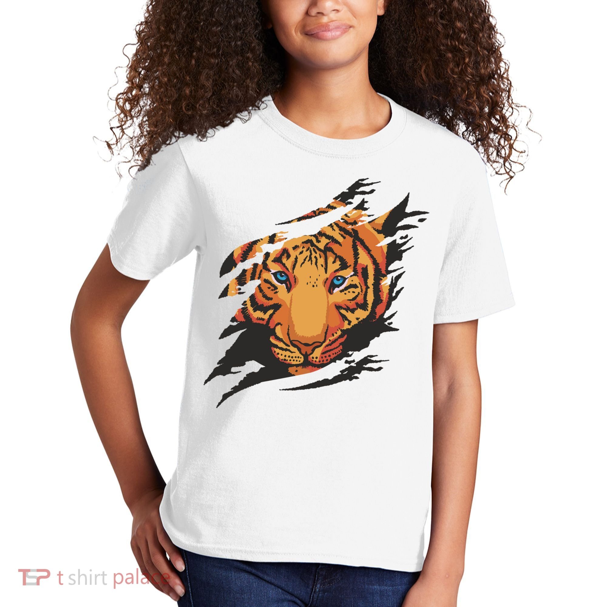Tiger Wild Animal Ripped Kids T-Shirt