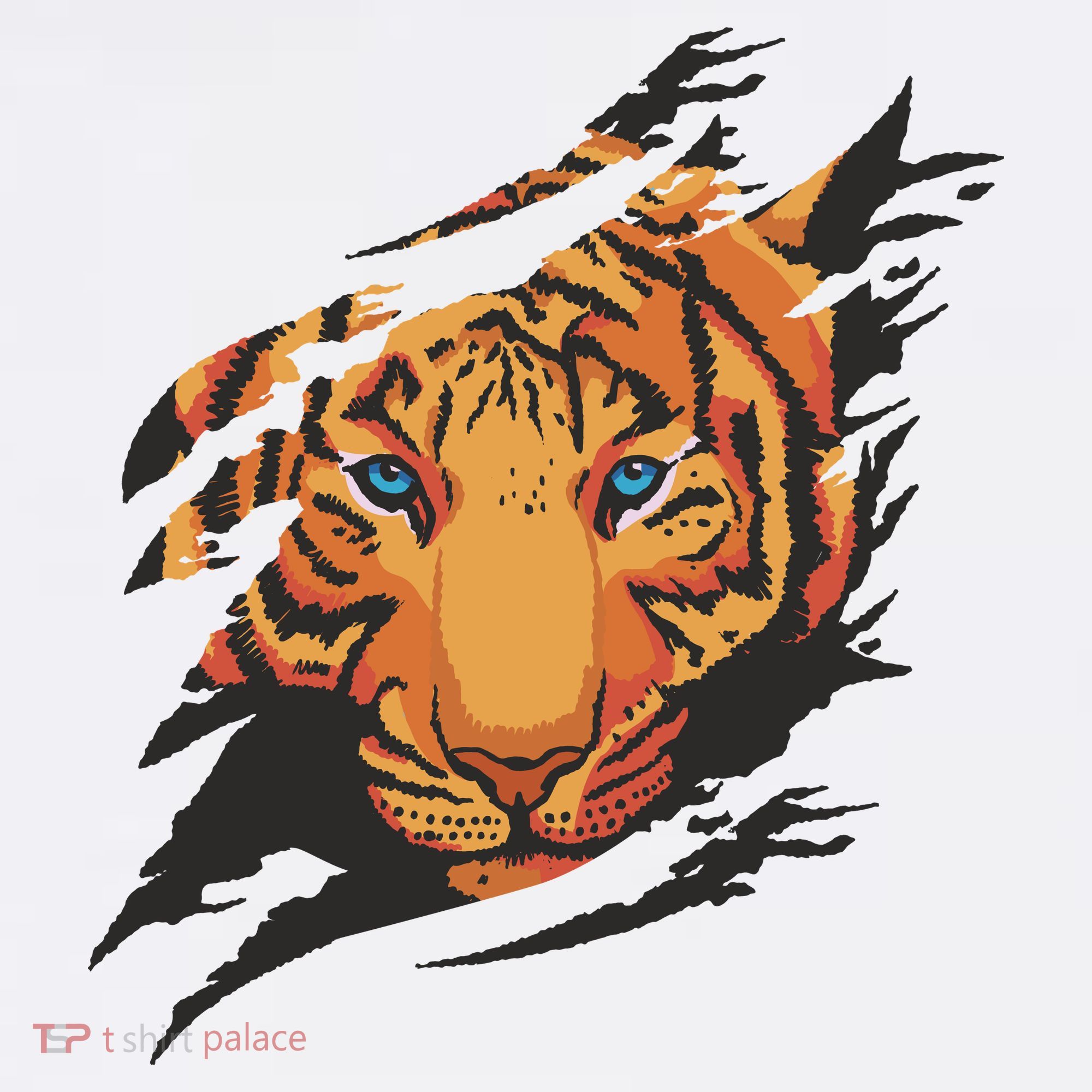 Tiger Wild Animal Ripped Kids T-Shirt