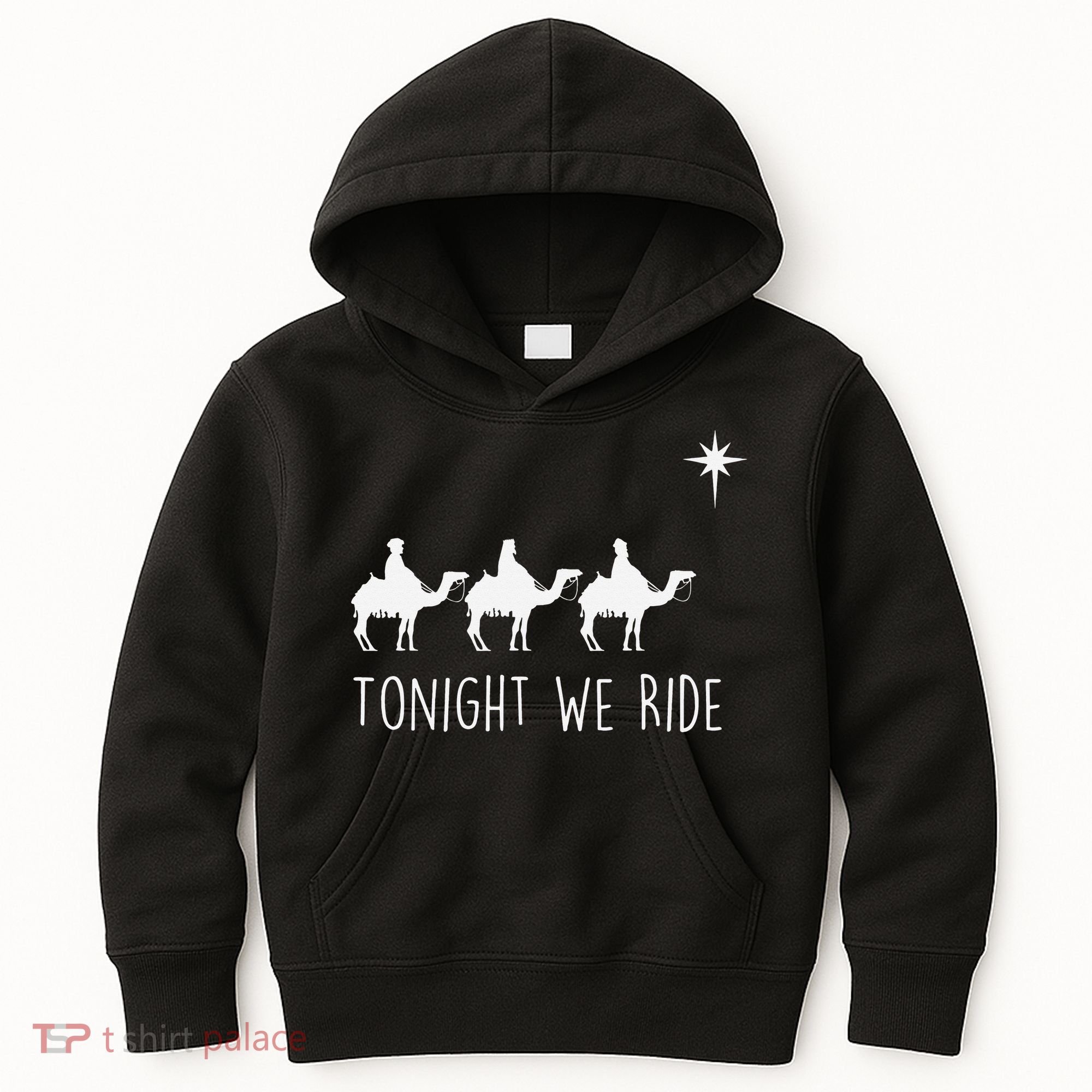 Three Wise and the North Star Tonight We Ride Christmas  Kids Hoodie