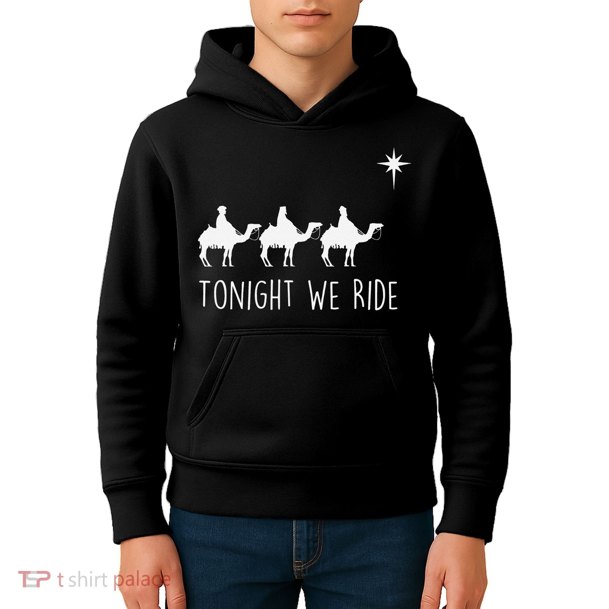 Three Wise and the North Star Tonight We Ride Christmas  Kids Hoodie