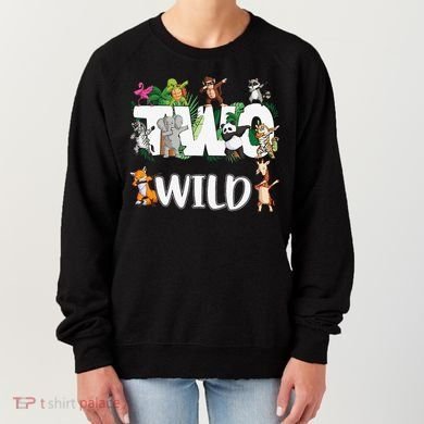 Two Wild Animals Safari 2 Years Jungle 2nd Second Birthday Women's Sweatshirt