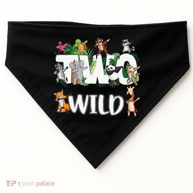 Two Wild Animals Safari 2 Years Jungle 2nd Second Birthday USA-Made Doggie Bandana