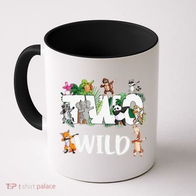 Two Wild Animals Safari 2 Years Jungle 2nd Second Birthday Coffee Mug
