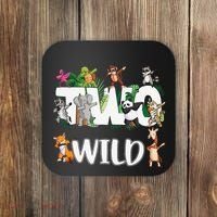 Two Wild Animals Safari 2 Years Jungle 2nd Second Birthday Coaster thumb 0