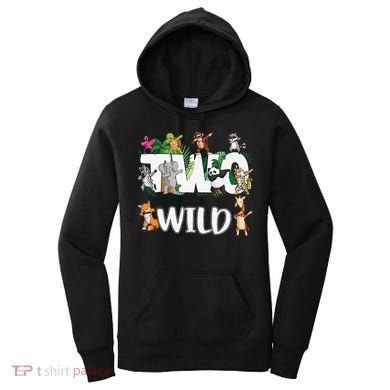 Two Wild Animals Safari 2 Years Jungle 2nd Second Birthday Women's Hoodie