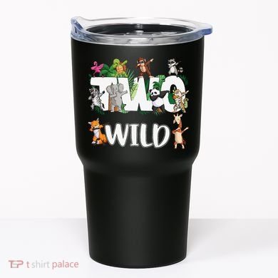 Two Wild Animals Safari 2 Years Jungle 2nd Second Birthday Tumbler
