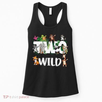 Two Wild Animals Safari 2 Years Jungle 2nd Second Birthday Women's Tank Top