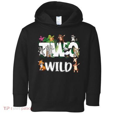 Two Wild Animals Safari 2 Years Jungle 2nd Second Birthday Toddler Hoodie