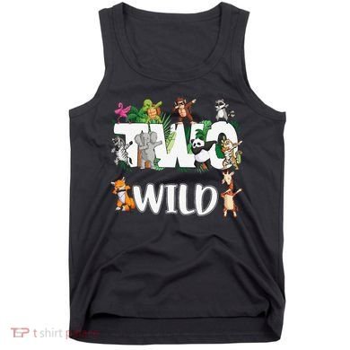 Two Wild Animals Safari 2 Years Jungle 2nd Second Birthday Tank Top
