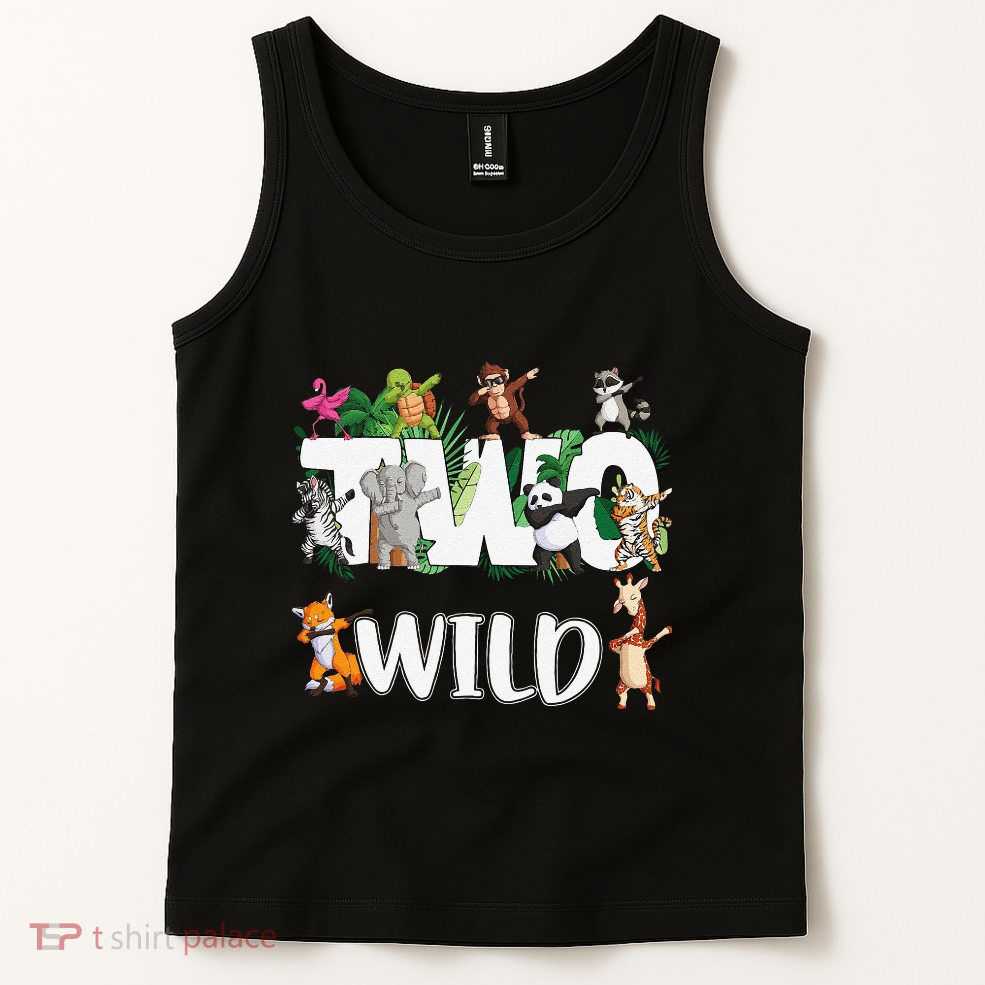 Two Wild Animals Safari 2 Years Jungle 2nd Second Birthday Tank Top