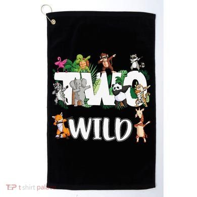 Two Wild Animals Safari 2 Years Jungle 2nd Second Birthday Golf Towel