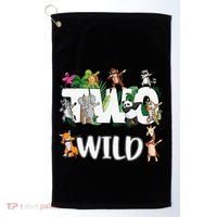 Two Wild Animals Safari 2 Years Jungle 2nd Second Birthday Golf Towel thumb 0