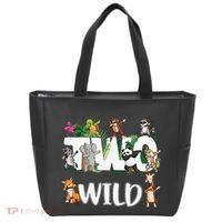 Two Wild Animals Safari 2 Years Jungle 2nd Second Birthday Tote Bag thumb 0