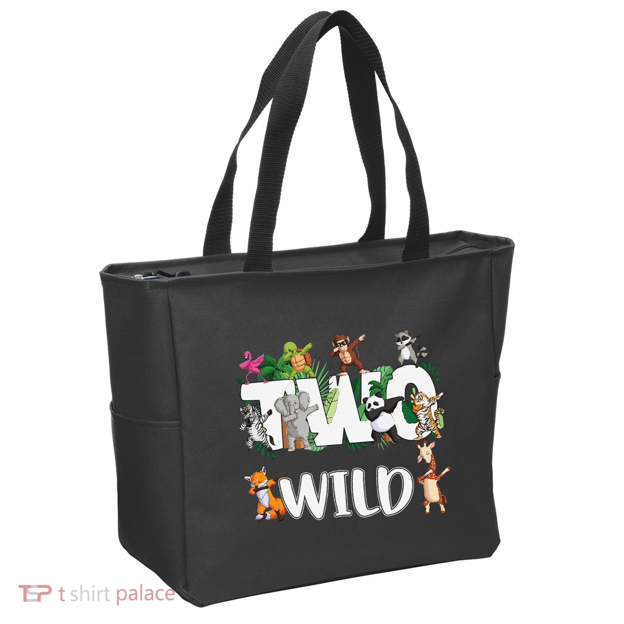 Two Wild Animals Safari 2 Years Jungle 2nd Second Birthday Tote Bag