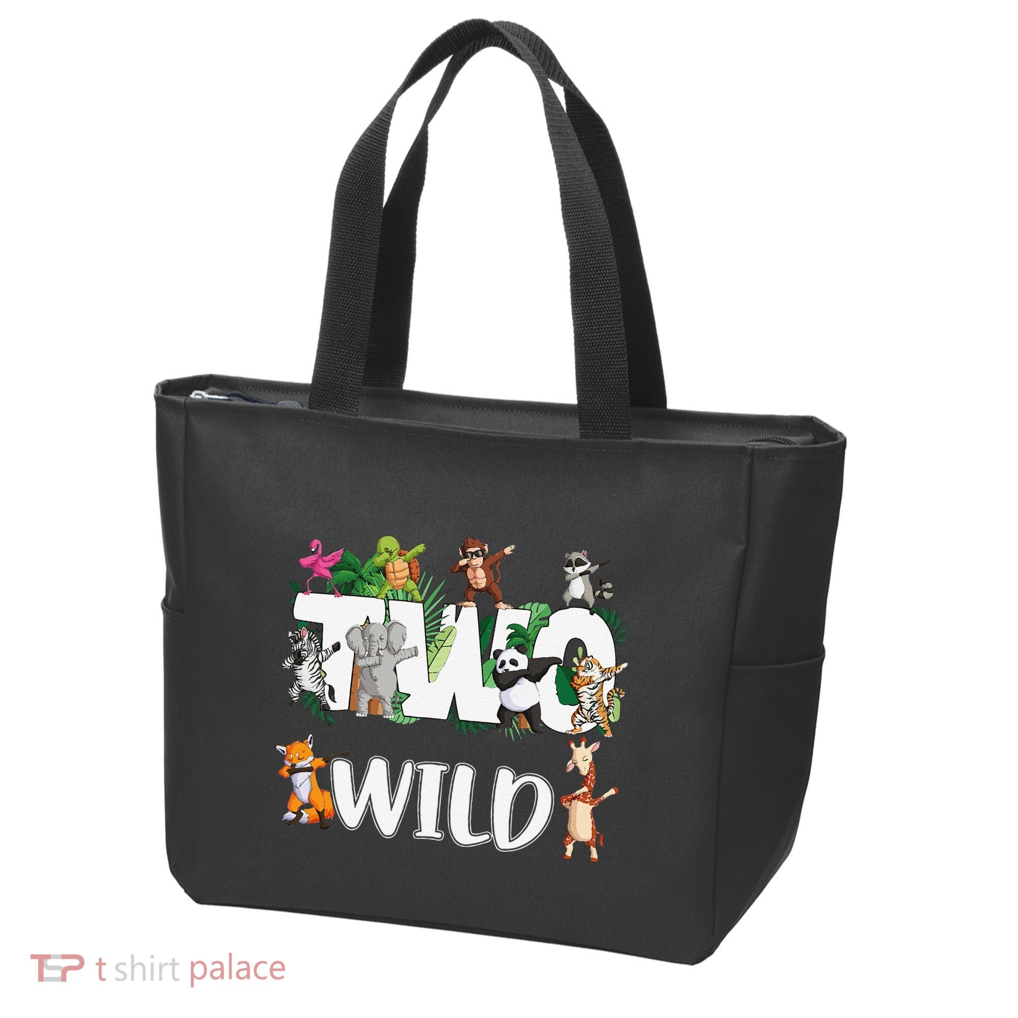 Two Wild Animals Safari 2 Years Jungle 2nd Second Birthday Tote Bag