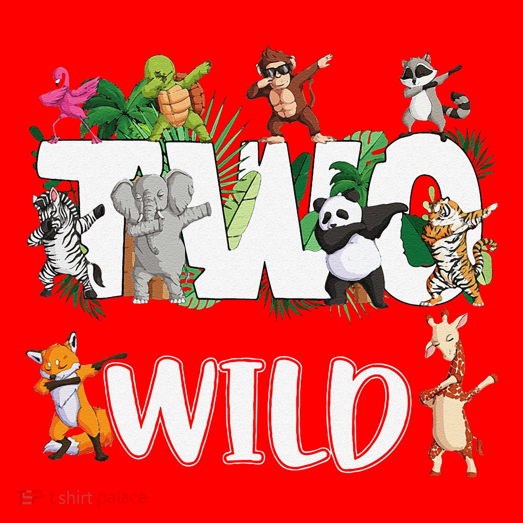Two Wild Animals Safari 2 Years Jungle 2nd Second Birthday Santa Hat