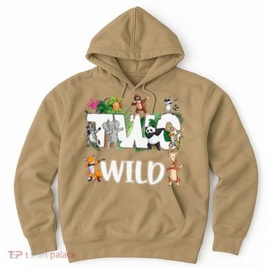 Two Wild Animals Safari 2 Years Jungle 2nd Second Birthday Hoodie
