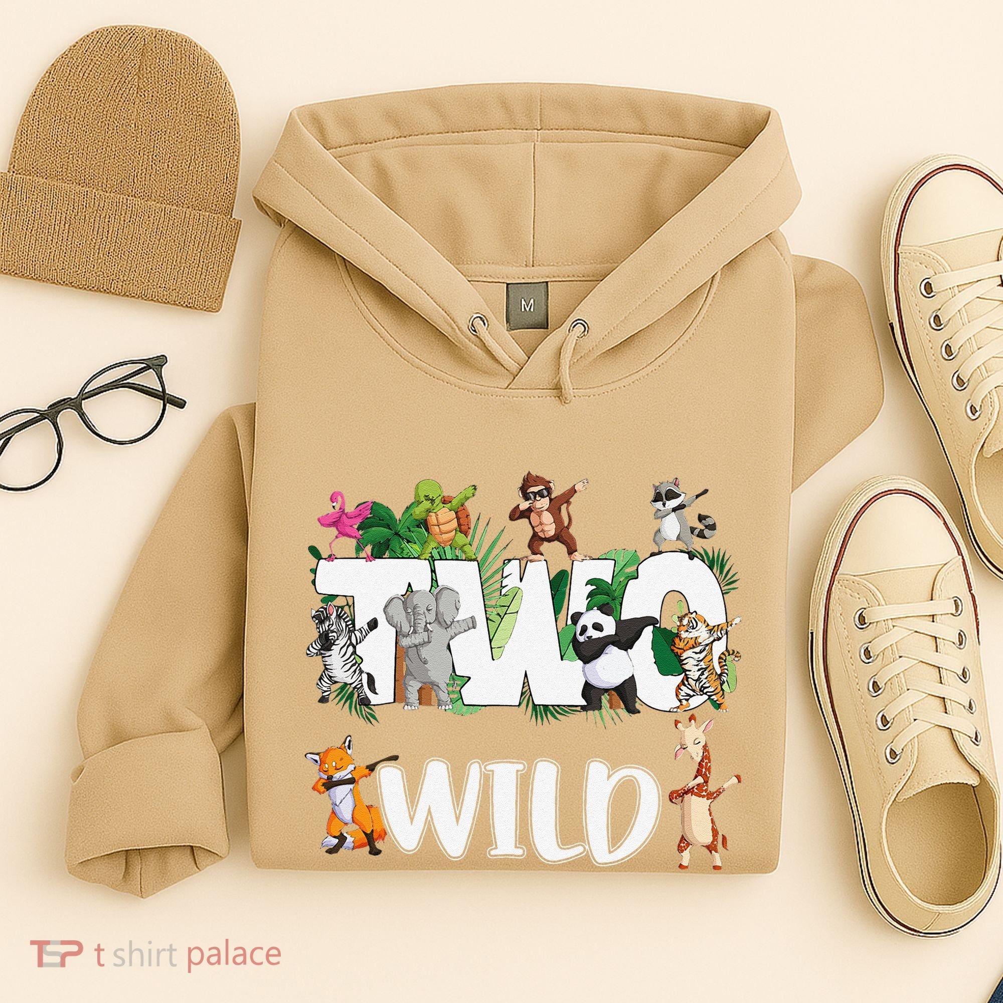 Two Wild Animals Safari 2 Years Jungle 2nd Second Birthday Hoodie