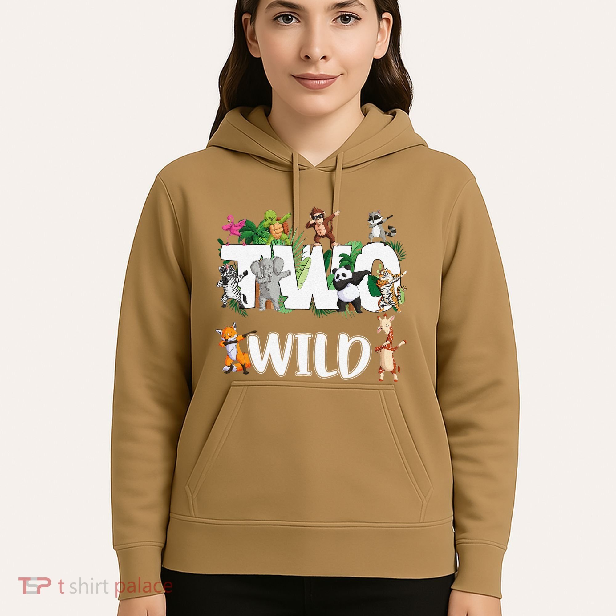 Two Wild Animals Safari 2 Years Jungle 2nd Second Birthday Hoodie