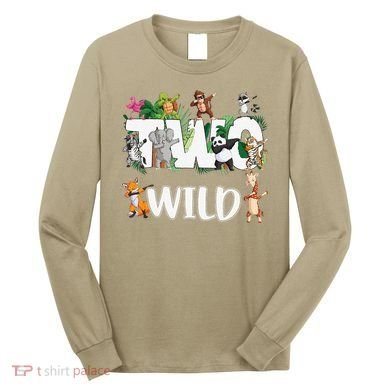 Two Wild Animals Safari 2 Years Jungle 2nd Second Birthday Long Sleeve Shirt