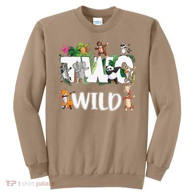Two Wild Animals Safari 2 Years Jungle 2nd Second Birthday Sweatshirt