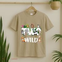 Two Wild Animals Safari 2 Years Jungle 2nd Second Birthday T-Shirt thumb 2