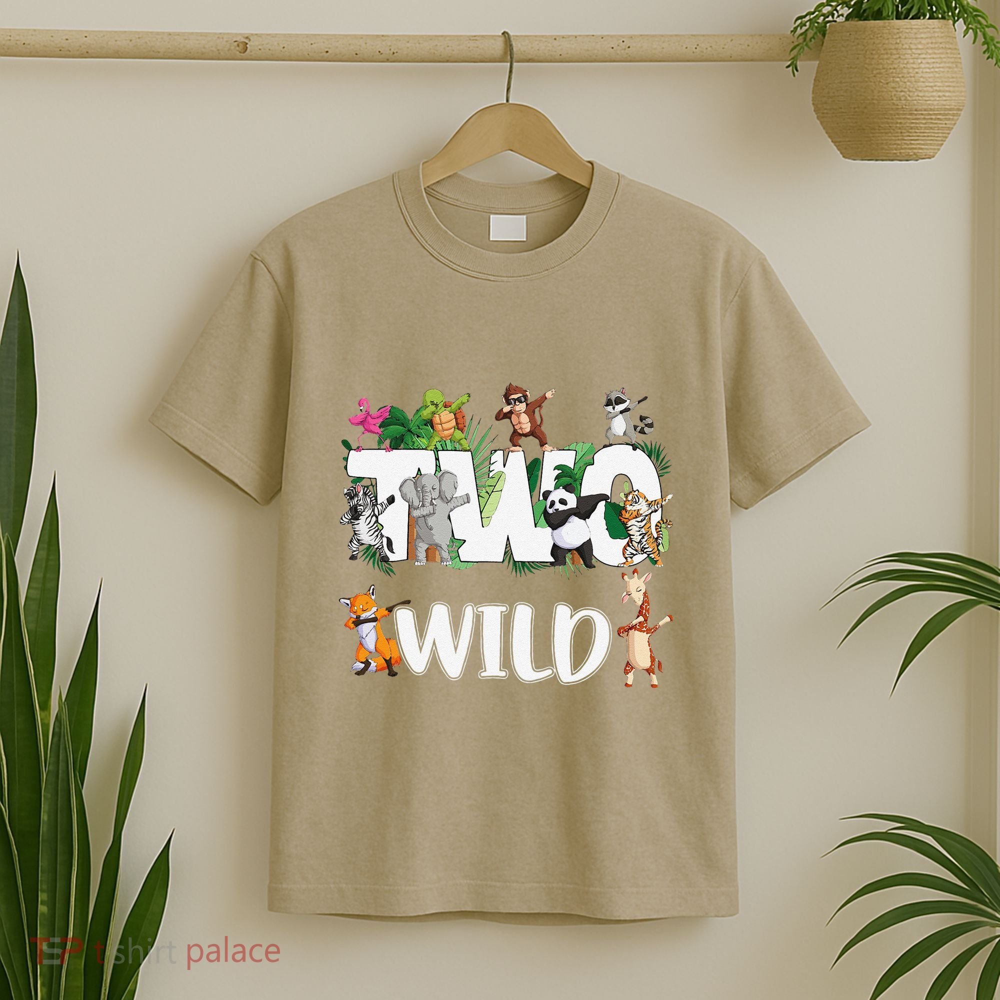 Two Wild Animals Safari 2 Years Jungle 2nd Second Birthday T-Shirt
