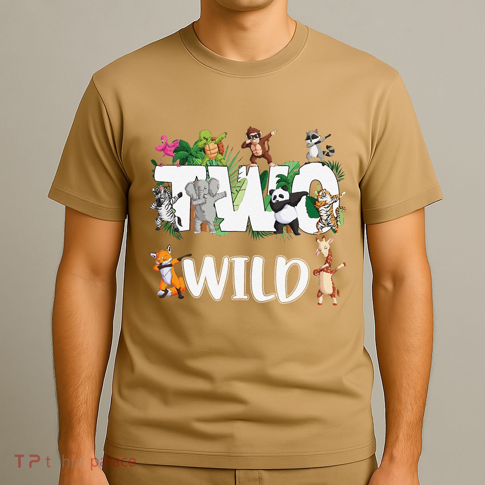 Two Wild Animals Safari 2 Years Jungle 2nd Second Birthday T-Shirt