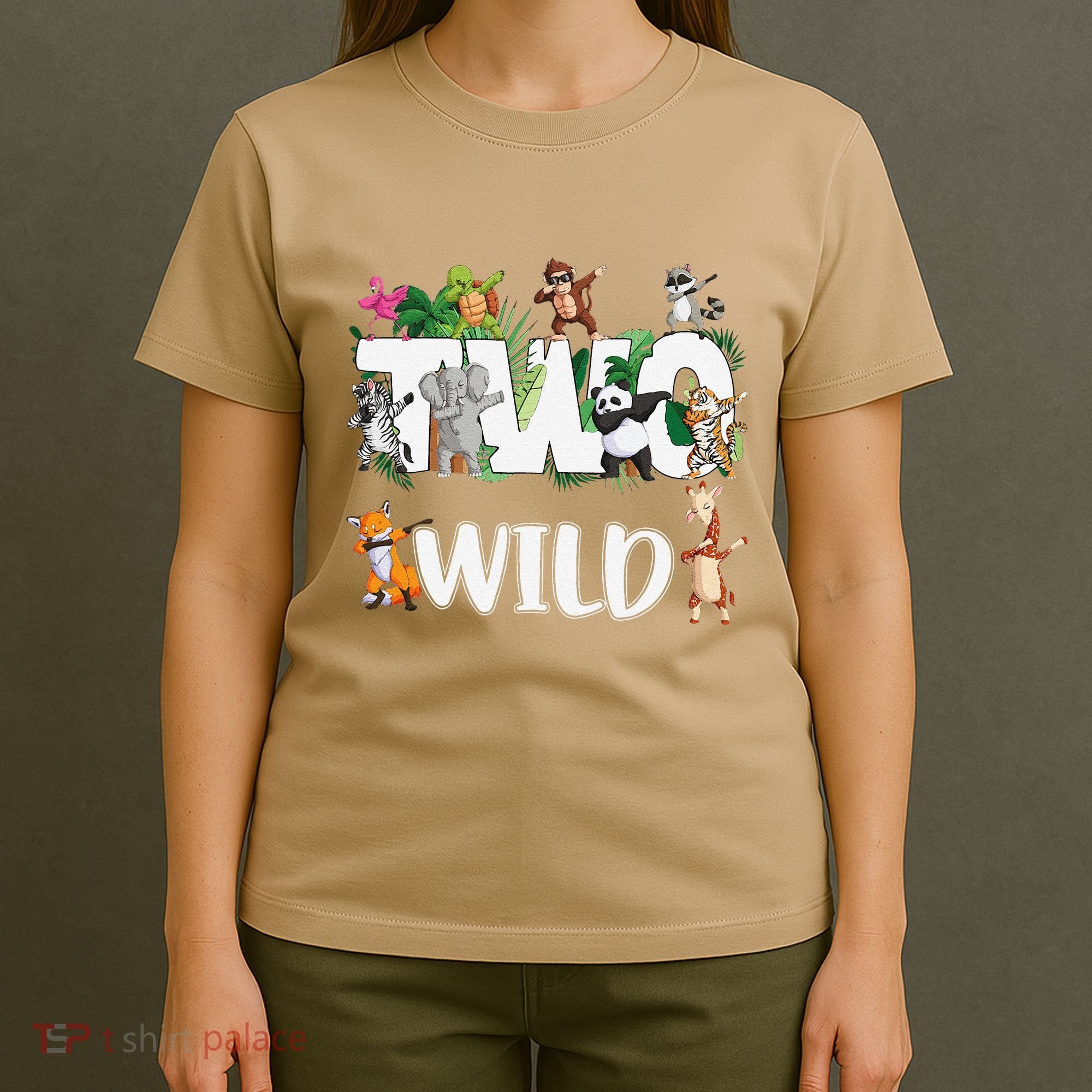 Two Wild Animals Safari 2 Years Jungle 2nd Second Birthday T-Shirt