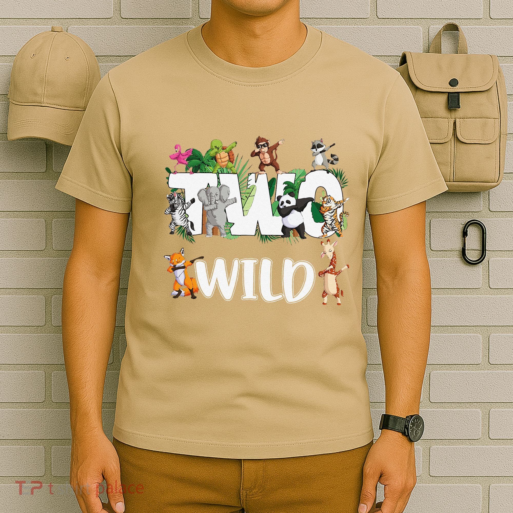 Two Wild Animals Safari 2 Years Jungle 2nd Second Birthday T-Shirt