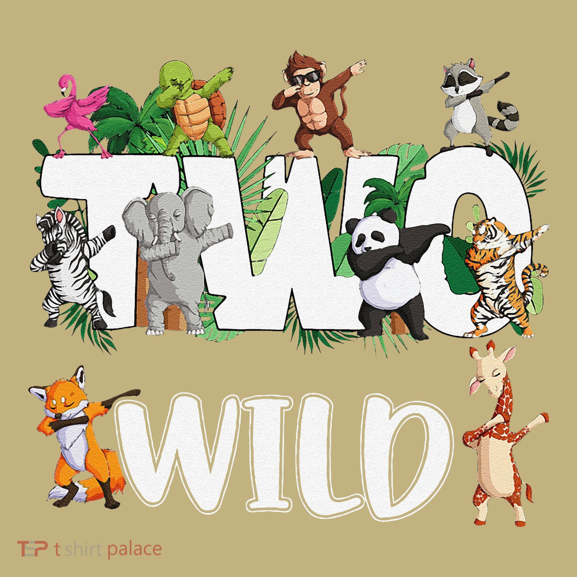 Two Wild Animals Safari 2 Years Jungle 2nd Second Birthday T-Shirt