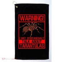 Tarantula Warning Arachnid Hairy Spiders Entomologist Golf Towel thumb 0