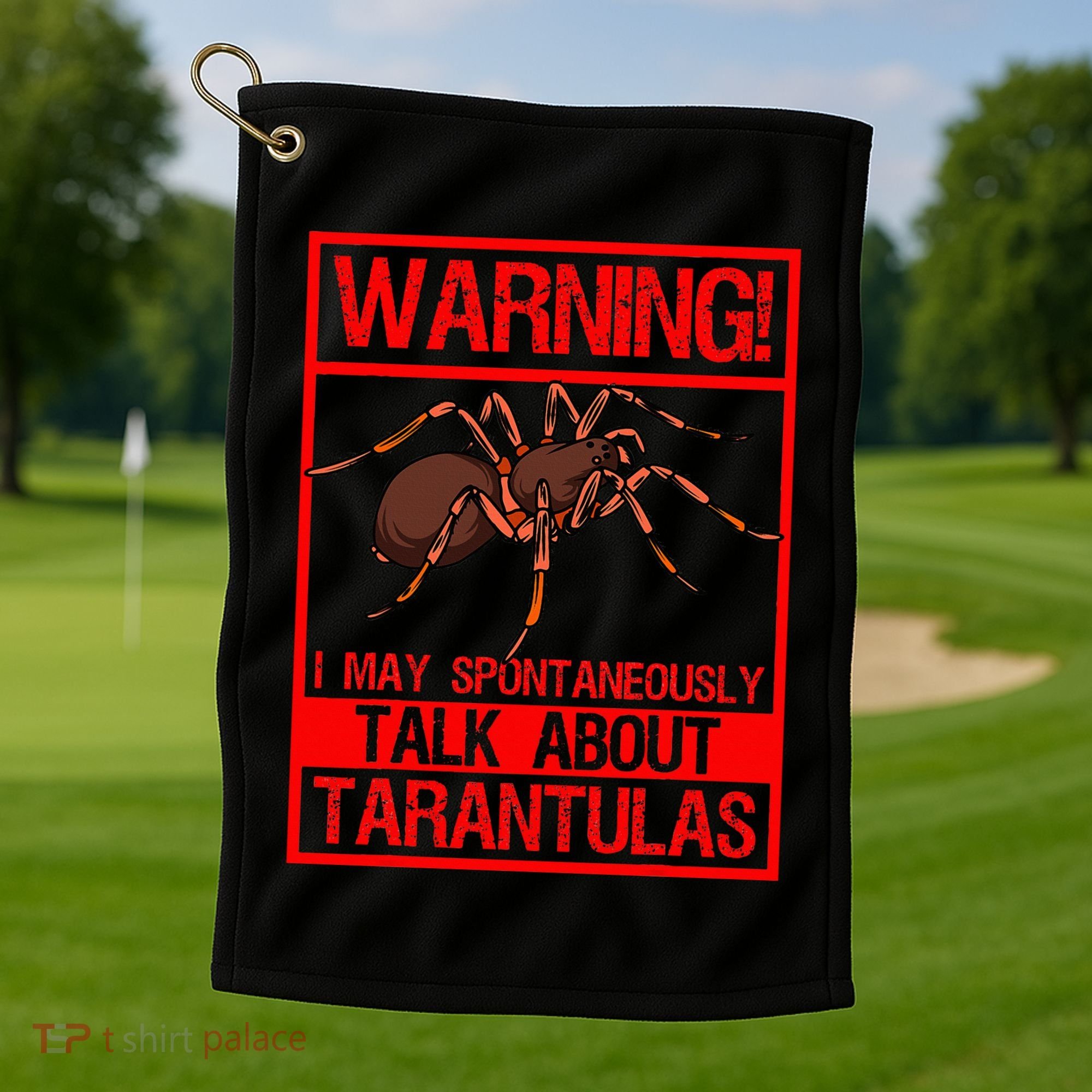 Tarantula Warning Arachnid Hairy Spiders Entomologist Golf Towel