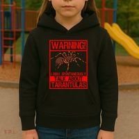 Tarantula Warning Arachnid Hairy Spiders Entomologist Kids Hoodie thumb 3