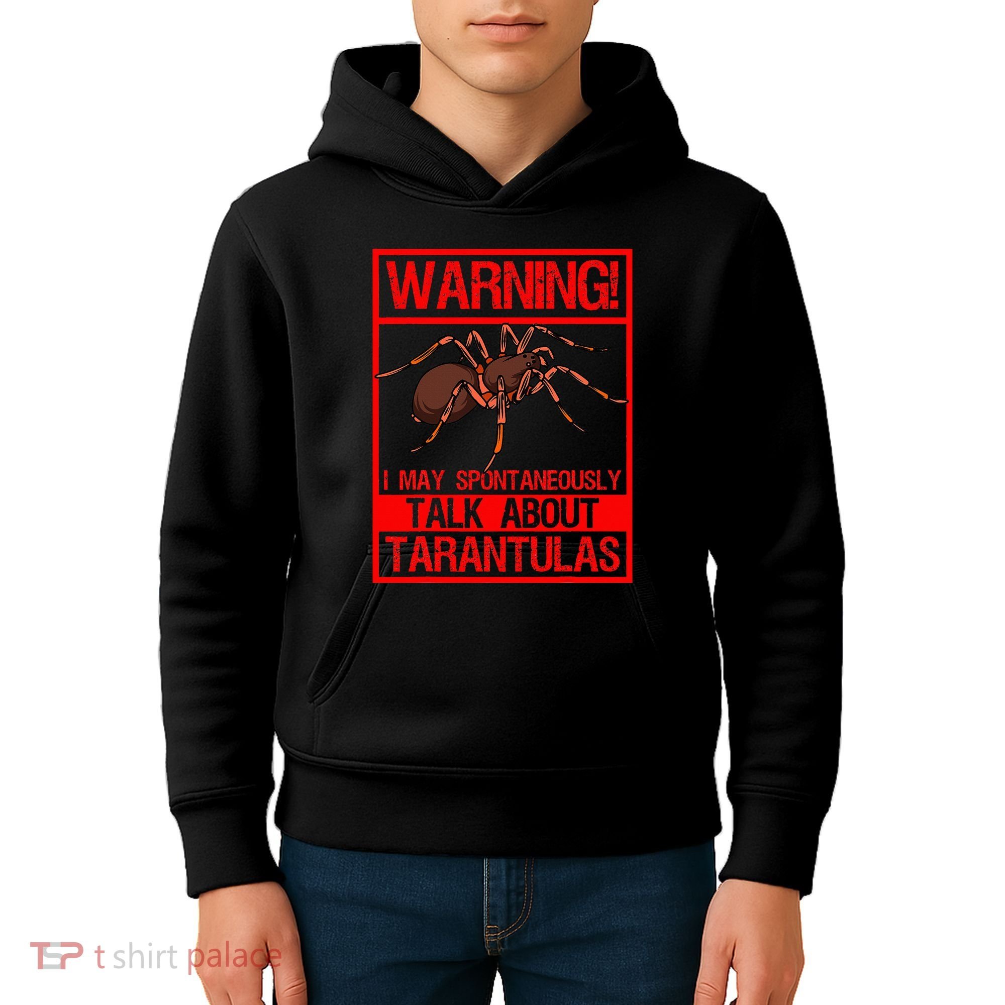 Tarantula Warning Arachnid Hairy Spiders Entomologist Kids Hoodie