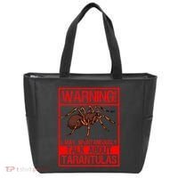 Tarantula Warning Arachnid Hairy Spiders Entomologist Tote Bag thumb 0