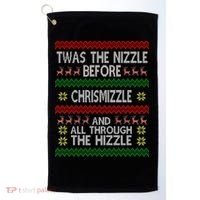 Twas The Nizzle Before Chrismizzle Ugly Christmas  Golf Towel thumb 0