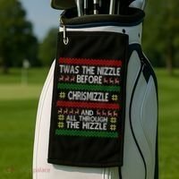 Twas The Nizzle Before Chrismizzle Ugly Christmas  Golf Towel thumb 2