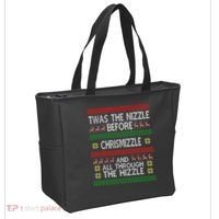 Twas The Nizzle Before Chrismizzle Ugly Christmas  Tote Bag thumb 2